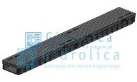 Комплект Gidrolica Light: лоток водоотводный ЛВ -10.11,5.5,5 - пластиковый
 с решеткой РВ- 10.11.50 пластиковой ячеистой, кл. B125